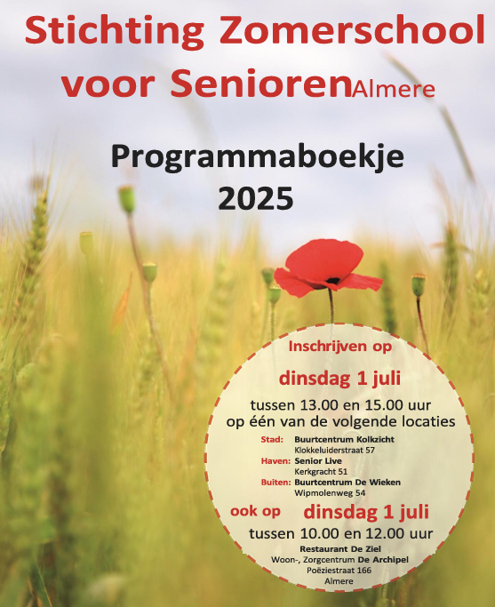 Programmaboekje 2025 Stichting Zomerschool voor Senioren Almere